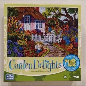 Garden Delights "Rose Cottage" 750 Piece Jigsaw Puzzle Mega Puzzles NEW Sealed